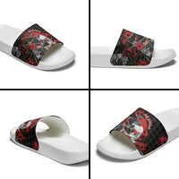 Hawaiian And Japanese Slide Sandals Aloha Koi Fish Palaka Patterns - Polynesian Pride