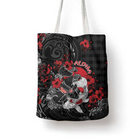 Hawaiian And Japanese Tote Bag Aloha Koi Fish Palaka Patterns - Polynesian Pride