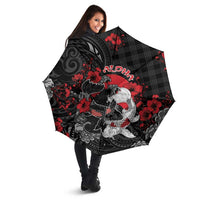 Hawaiian And Japanese Umbrella Aloha Koi Fish Palaka Patterns - Polynesian Pride