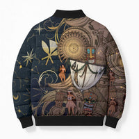 Hawaii Makahiki Bomber Puffer Jacket Polynesian Sky And Earth DT05 - Polynesian Pride