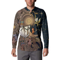 Hawaii Makahiki Button Sweatshirt Polynesian Sky And Earth DT05 - Polynesian Pride