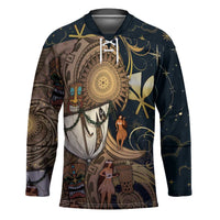 Hawaii Makahiki Hockey Jersey Polynesian Sky And Earth DT05 Unisex Gold - Polynesian Pride