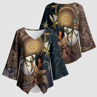 Hawaii Makahiki Kimono Sleeve Blouse Polynesian Sky And Earth DT05 - Polynesian Pride