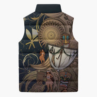 Hawaii Makahiki Sleeveless Puffer Jacket Polynesian Sky And Earth DT05 - Polynesian Pride