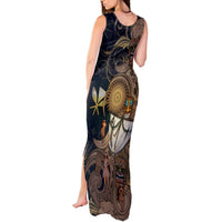 Hawaii Makahiki Tank Maxi Dress Polynesian Sky And Earth - Polynesian Pride