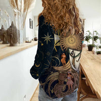 Hawaii Makahiki Women Casual Shirt Polynesian Sky And Earth DT05 - Polynesian Pride