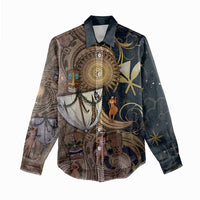 Hawaii Makahiki Women Casual Shirt Polynesian Sky And Earth DT05 - Polynesian Pride