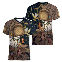 Hawaii Makahiki Women V-Neck T-Shirt Polynesian Sky And Earth DT05 - Polynesian Pride