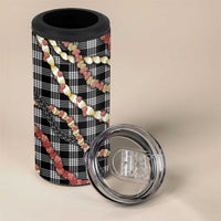 Hawaii Palaka Niihau Shell Lei 4 in 1 Can Cooler Tumbler Tropical Island Plaid Patterns DT05 - Polynesian Pride