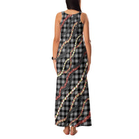 Hawaii Palaka Niihau Shell Lei Family Matching Tank Maxi Dress and Hawaiian Shirt Tropical Island Plaid Patterns