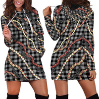 Hawaii Palaka Niihau Shell Lei Hoodie Dress Tropical Island Plaid Patterns DT05 - Polynesian Pride