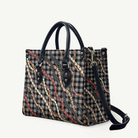 Hawaii Palaka Niihau Shell Lei Leather Bag Tropical Island Plaid Patterns DT05 Black - Polynesian Pride