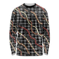 Hawaii Palaka Niihau Shell Lei Long Sleeve Shirt Tropical Island Plaid Patterns DT05 Unisex Black - Polynesian Pride