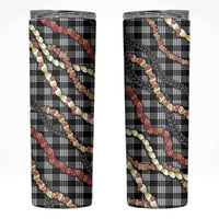 Hawaii Palaka Niihau Shell Lei Skinny Tumbler Tropical Island Plaid Patterns DT05 Black - Polynesian Pride