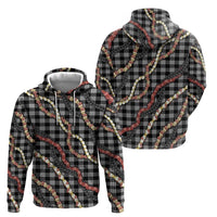 Hawaii Palaka Niihau Shell Lei Zip Hoodie Tropical Island Plaid Patterns DT05 - Polynesian Pride