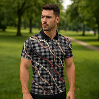Hawaii Palaka Niihau Shell Lei Zipper Polo Shirt Tropical Island Plaid Patterns DT05 - Polynesian Pride