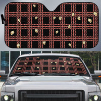 Hawaii Palaka Kahelelani Shell Lei Costume Auto Sun Shade Plaid Patterns DT05 Black - Polynesian Pride
