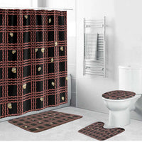 Hawaii Palaka Kahelelani Shell Lei Costume Bathroom Set Plaid Patterns DT05 Bathroom Set (4 pcs) Black - Polynesian Pride