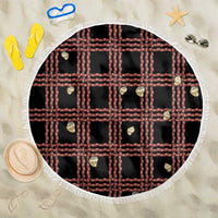 Hawaii Palaka Kahelelani Shell Lei Costume Beach Blanket Plaid Patterns DT05 One Size 150cm Black - Polynesian Pride