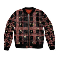 Hawaii Palaka Kahelelani Shell Lei Costume Bomber Jacket Plaid Patterns DT05 Unisex Black - Polynesian Pride