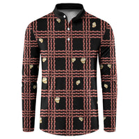 Hawaii Palaka Kahelelani Shell Lei Costume Button Sweatshirt Plaid Patterns DT05 Black - Polynesian Pride