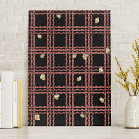 Hawaii Palaka Kahelelani Shell Lei Costume Canvas Wall Art Plaid Patterns DT05 Without Frame Black - Polynesian Pride