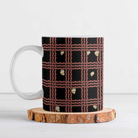 Hawaii Palaka Kahelelani Shell Lei Costume Ceramic Mug Plaid Patterns DT05 Black - Polynesian Pride