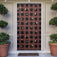 Hawaii Palaka Kahelelani Shell Lei Costume Door Cover Plaid Patterns DT05 Black - Polynesian Pride