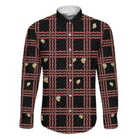 Hawaii Palaka Kahelelani Shell Lei Costume Family Matching Long Sleeve Bodycon Dress and Hawaiian Shirt Plaid Patterns