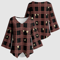 Hawaii Palaka Kahelelani Shell Lei Costume Kimono Sleeve Blouse Plaid Patterns DT05 - Polynesian Pride