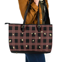 Hawaii Palaka Kahelelani Shell Lei Costume Leather Tote Bag Plaid Patterns DT05 - Polynesian Pride
