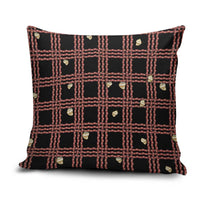 Hawaii Palaka Kahelelani Shell Lei Costume Pillow Cover Plaid Patterns DT05 Black - Polynesian Pride