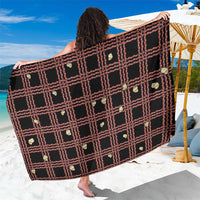 Hawaii Palaka Kahelelani Shell Lei Costume Sarong Plaid Patterns DT05 One Size 44 x 66 inches Black - Polynesian Pride