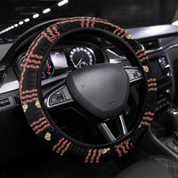 Hawaii Palaka Kahelelani Shell Lei Costume Steering Wheel Cover Plaid Patterns DT05 Universal Fit Black - Polynesian Pride