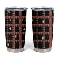 Hawaii Palaka Kahelelani Shell Lei Costume Tumbler Cup Plaid Patterns DT05 Black - Polynesian Pride