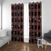 Hawaii Palaka Kahelelani Shell Lei Costume Window Curtain Plaid Patterns DT05 With Grommets Black - Polynesian Pride