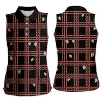 Hawaii Palaka Kahelelani Shell Lei Costume Women Sleeveless Polo Shirt Plaid Patterns DT05 - Polynesian Pride
