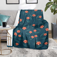 Hawaii Monstera Blanket Hibiscus Flowers Simple Style - Polynesian Pride