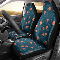 Hawaii Monstera Car Seat Cover Hibiscus Flowers Simple Style - Polynesian Pride