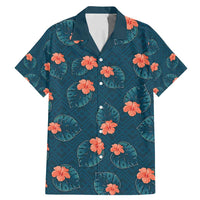 Hawaii Monstera Family Matching Mermaid Dress and Hawaiian Shirt Hibiscus Flowers Simple Style - Polynesian Pride
