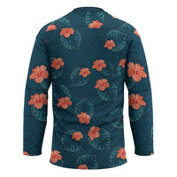Hawaii Monstera Hockey Jersey Hibiscus Flowers Simple Style DT05 - Polynesian Pride