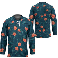 Hawaii Monstera Hockey Jersey Hibiscus Flowers Simple Style DT05 - Polynesian Pride