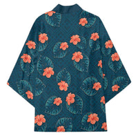 Hawaii Monstera Kimono Hibiscus Flowers Simple Style - Polynesian Pride