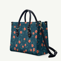 Hawaii Monstera Leather Bag Hibiscus Flowers Simple Style DT05 - Polynesian Pride