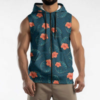 Hawaii Monstera Sleeveless Zip Hoodie Hibiscus Flowers Simple Style DT05 - Polynesian Pride