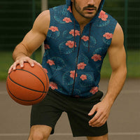 Hawaii Monstera Sleeveless Zip Hoodie Hibiscus Flowers Simple Style DT05 - Polynesian Pride