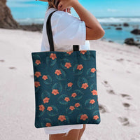 Hawaii Monstera Tote Bag Hibiscus Flowers Simple Style - Polynesian Pride