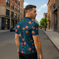 Hawaii Monstera Zipper Polo Shirt Hibiscus Flowers Simple Style DT05 - Polynesian Pride