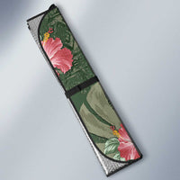 Hawaii Auto Sun Shade Green Polynesian Monstera Patterns - Polynesian Pride