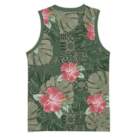 Hawaii Basketball Jersey Green Polynesian Monstera Patterns DT05 - Polynesian Pride